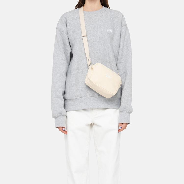 New Stussy Cotton Shoulder Bag Crossbody Bag Regular Unisex Ecru 134255-NATL