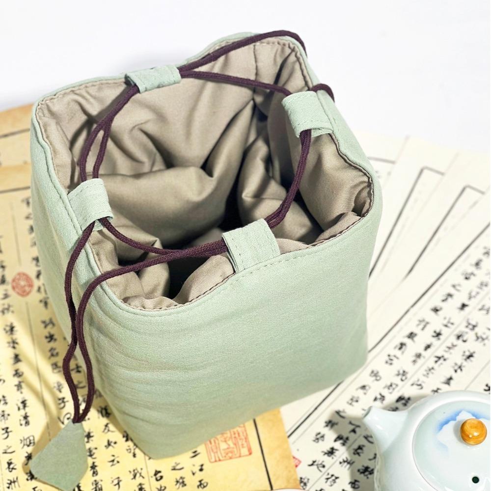 Tea Ceremony Accessories Tea Set Organizer Bag Embroidered Teaware Storage Bag Retro Handbag  Purse
