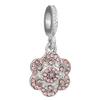 New Silver Plated Pink Diamond Butterfly Alloy Large Hole Charm Beads For DIY Bracelet Necklace Jewelry Accessories Gift