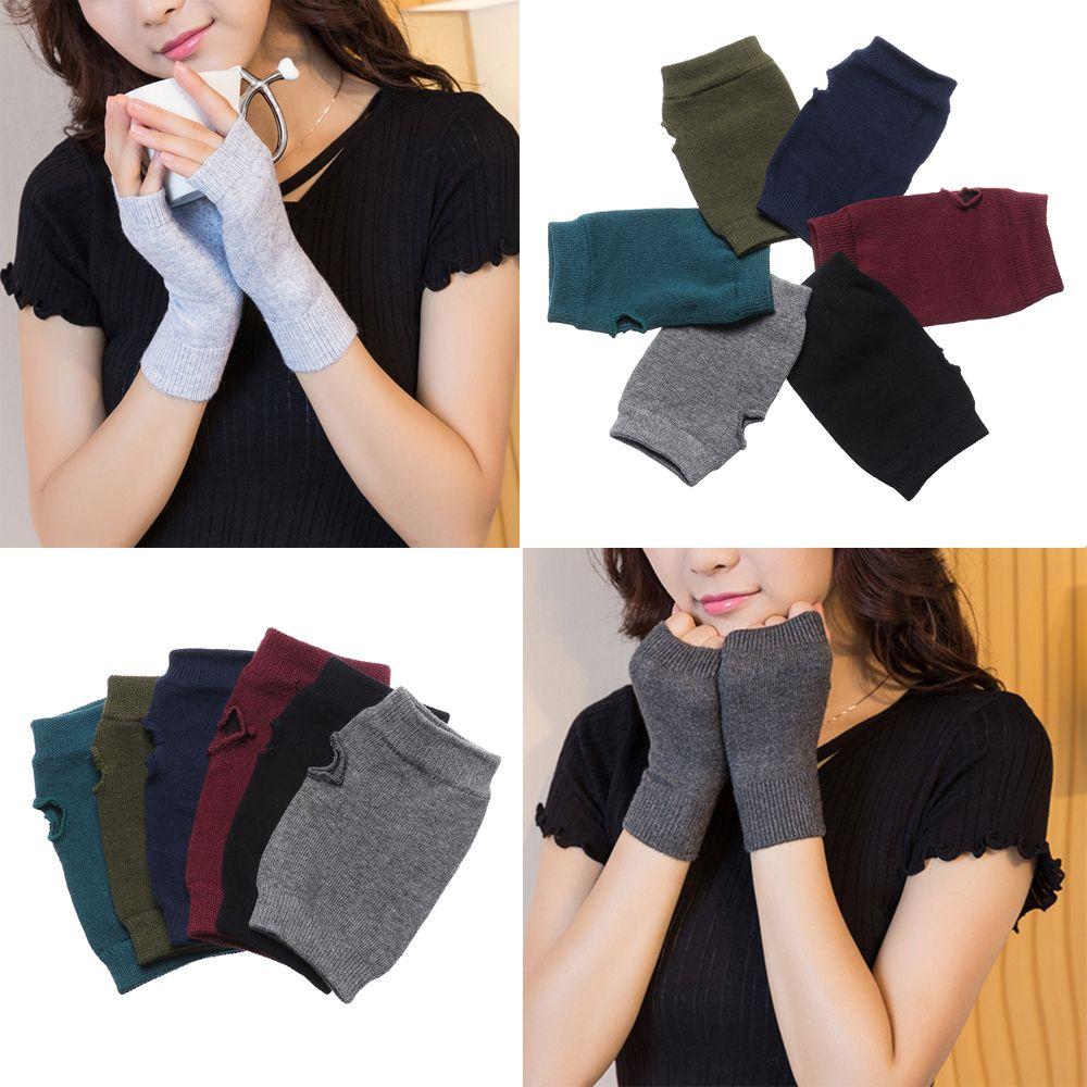 

Переносные теплые перчатки из овечьей шерсти без пальцев на запястье Трикотажные шерстяные перчатки Половина варежки с открытым пальцем