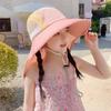 UV Protection Baby Fisherman Cap Sunscreen Wide Brim Bucket Hat Fashion Kids Sun Hat  Girls