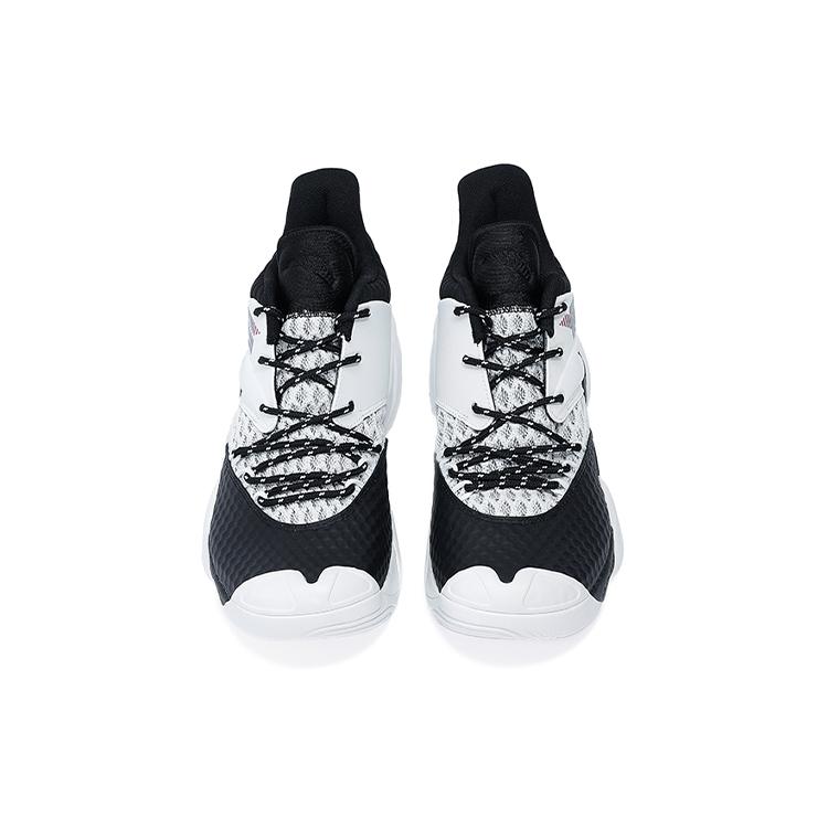 Anta Slip Resistant Abrasion Resistant Mid top Performance Basketball Shoes Men's Black White Gray 112131616S-1