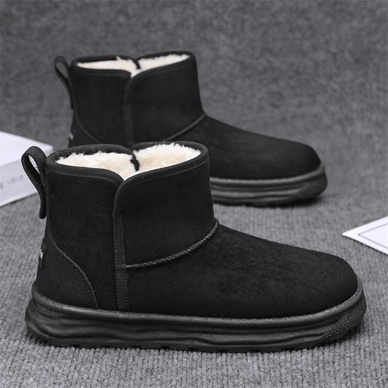 Winter High-top Snow Boots Man Plush Anti Slip Thermal Insulated Men Ankle Boots Fur Platform Fleece-Lined Outdoor Casual Shoes