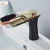 BLACK GOLDEN Basin Faucet Cold and Hot Water Waterfall Bathroom Faucet Single handle Basin Mixer Tap Deck Mount Torneira