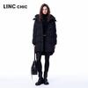 Jinyujie Women's Thickened Hooded Mid-Length Down Jacket
