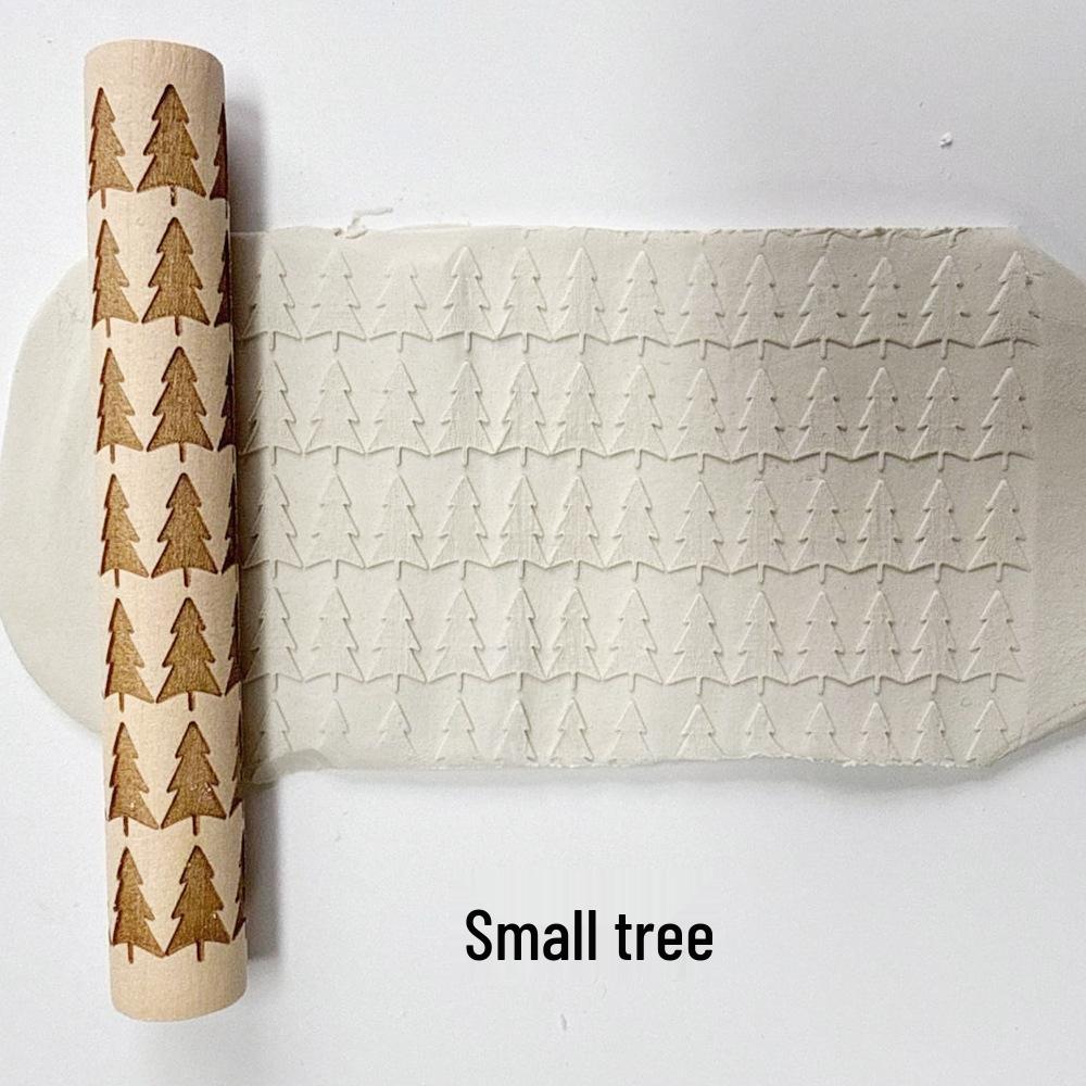 Wood Grain Embossed Rolling Pin for Clay and Baking