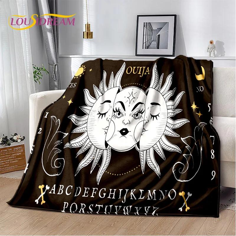 Sun Moon Mandala Magic Witchcraft Tarot Blanket,Soft Throw Blanket for Home Bedroom Bed Sofa Picnic Travel Office Cover Gift Kid