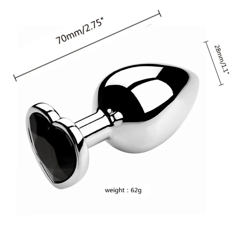 Metal Anal Plug for Women Men Couples Butt Plug Butt Toy Adult Game Masturbator Anal S/M/L Diamond Sex Toy for Adult Products