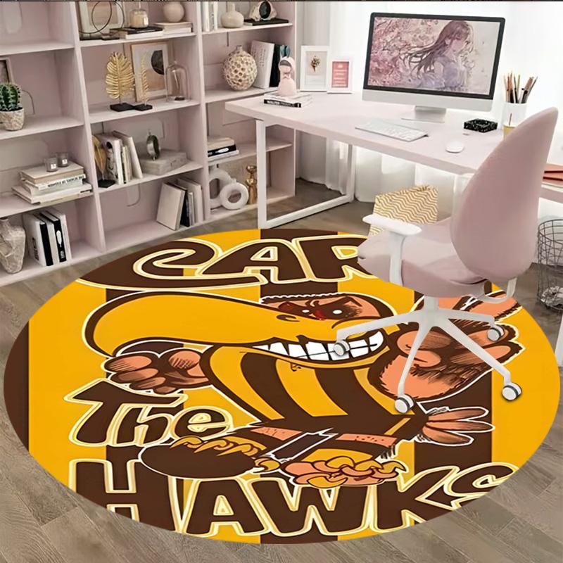 1pc Football Team (21) Print Round Carpet Chair Round Carpet Suitable for Bedroom Living Room Home Decorative Carpet