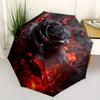 Flaming Black Rose Wall Clock: Unique Art Decor for Your HomeUmbrella, Portable 3-Fold Compact Umbrella for Men & Women Gift