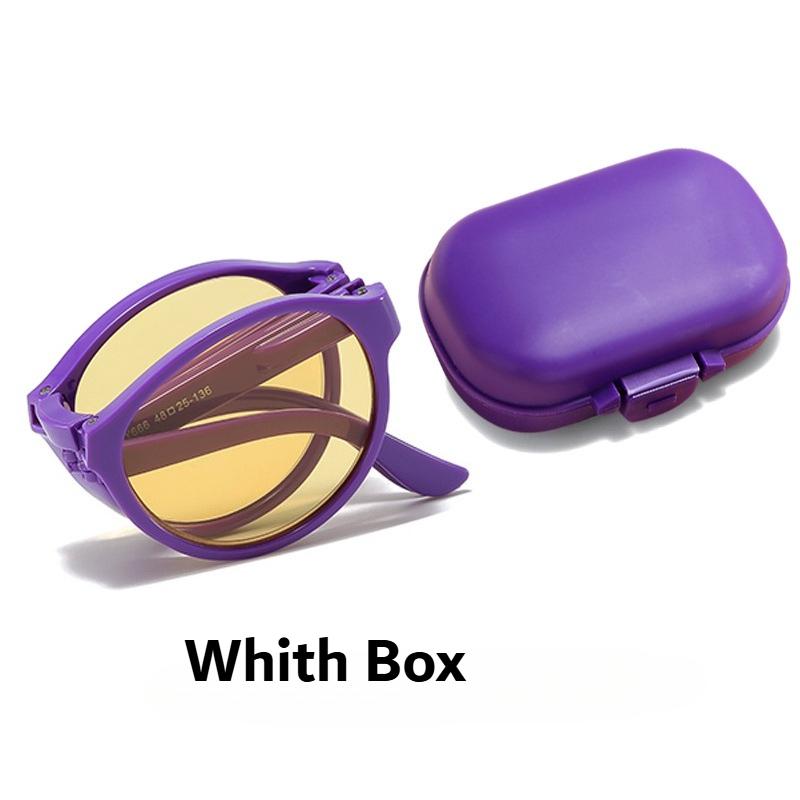 Portable Folding and Brightening Night Vision Reading Glasses with Anti Blue Light for WomenMen HD Ultralight Presbyopia Glasses