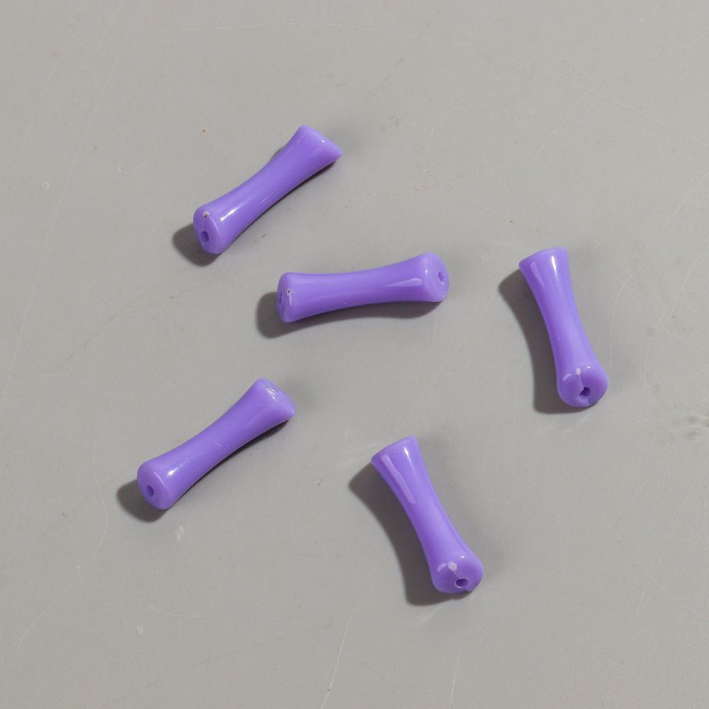 20pcs/bag Mixed Color Acrylic Thin 7x26mm Bamboo Curved Tube Loose Beads for DIY Bracelet Necklace Jewelry Craft Accessories