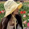 Cotton And Linen Japanese And Korean Spring/Summer Versatile Hat Strap Drawstring Lightweight Fisherman Hat Sun Hat