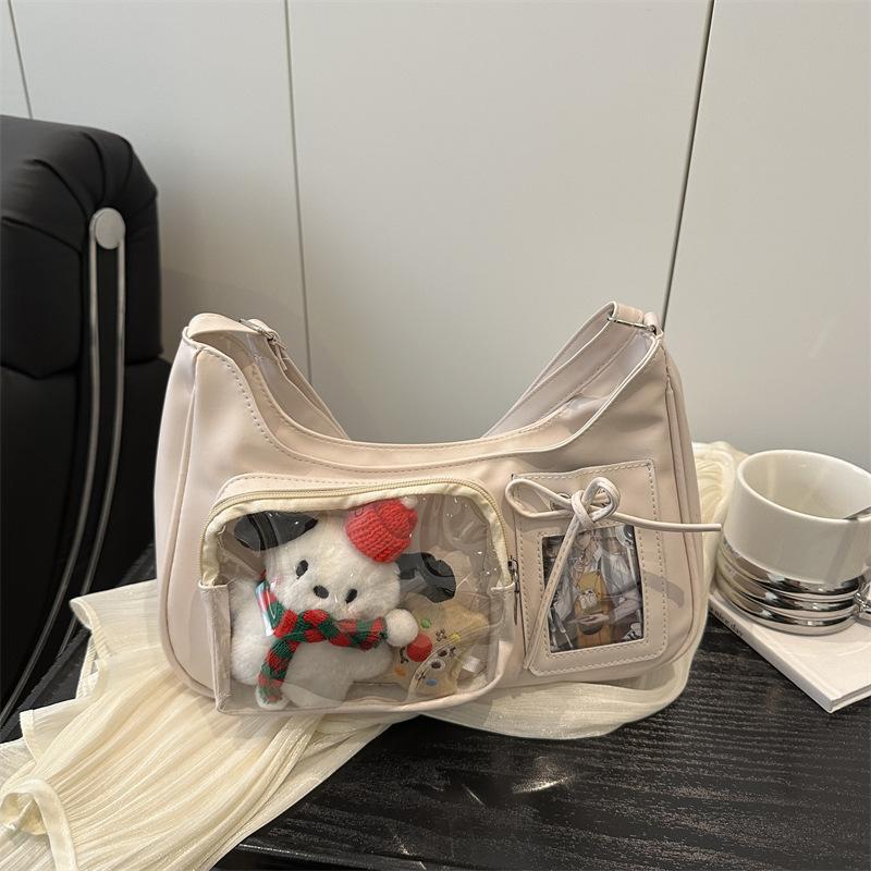 Summer new transparent versatile trendy play small food, shoulder crossbody secondary women's bag, street doll bag