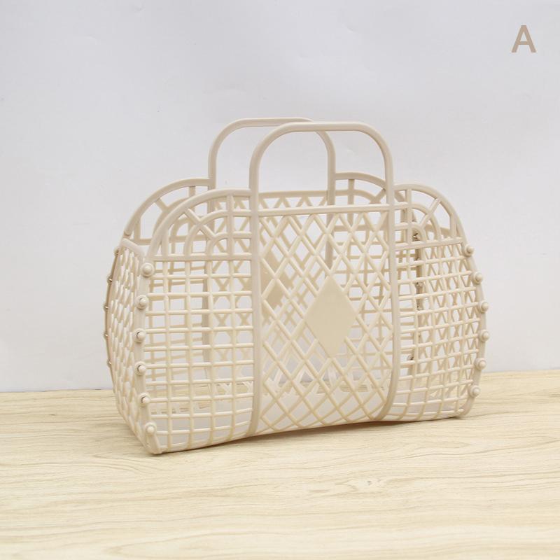 Plastic Portable Shopping Basket Fruit Vegetable Basket Bathroom Organizer Sundry Storage Foldable Bath Basket Soft
