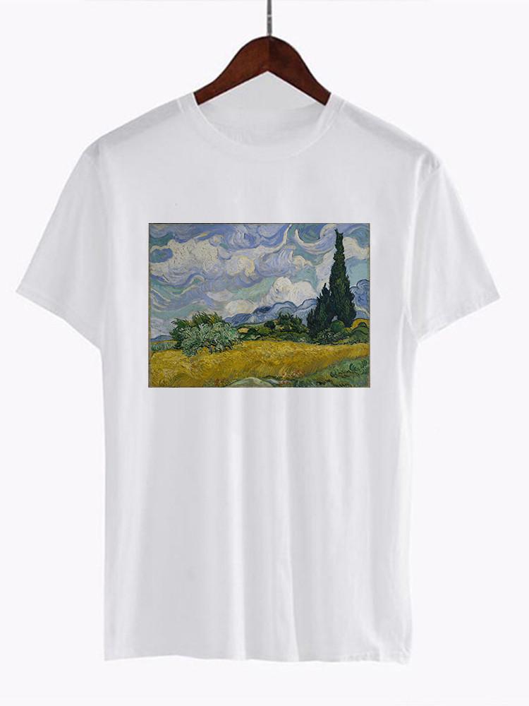 Unisex Van Gogh Van Goghing Van Gone Meme Funny T Shirt Hipsters Cute Tee z nadrukiem