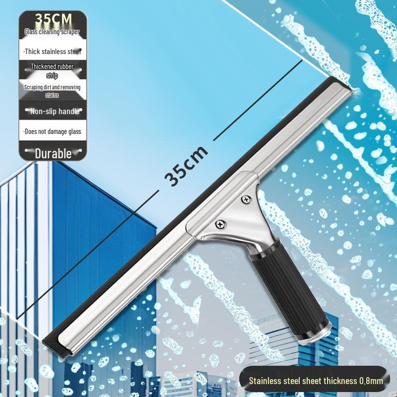 Stainless Steel Glass & Window Cleaning Scraper with Retractable Squeegee