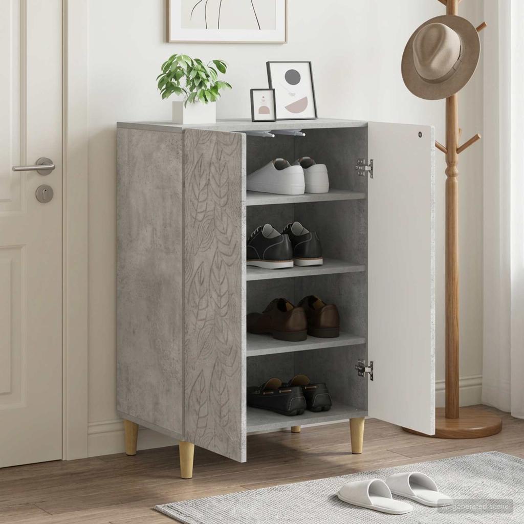 Shoe Cabinet DELFT 59.5 x 39.5 x 90 cm Engineered Wood Concrete Grey