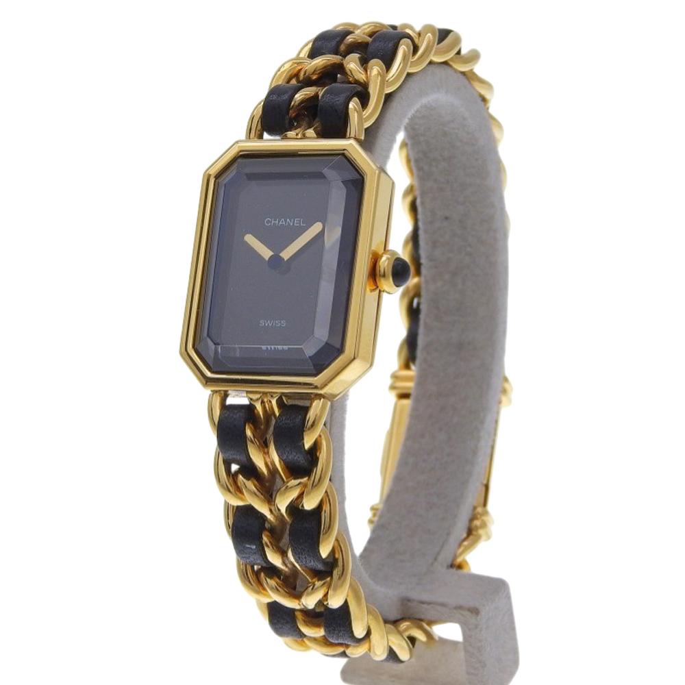 CHANEL Premiere L Watches H0001 blackDial Plated Gold/leather Quartz Analog display Women Used