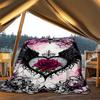 1pc Heart Wings Rose Outdoor Flannel Blanket Soft All Season Polyester Throw , Perfect for Picnics & Travel , Picnic Accessory