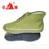 Conquer Peak High-Top Yellow Sneakers: Green Canvas, Flat-Bottom, Rubber Soles for Construction and Farmland Use