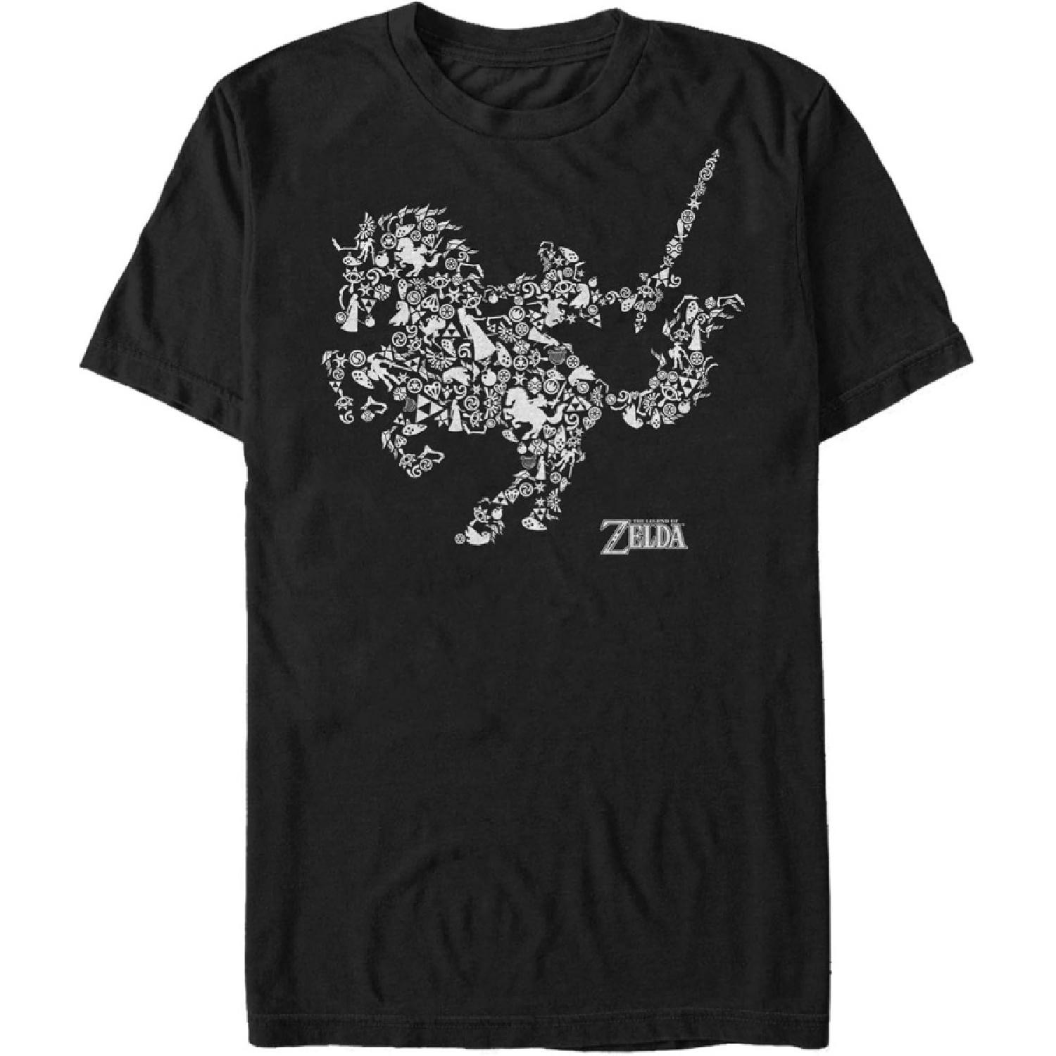 

Fifth Sun Men s Nintendo Legend of Zelda Link Epona Collage T-Shirt XXXXXL чорний