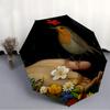 1pc Bird Flowers Automatic Open/close Umbrella, 8-Rib Sturdy Structure, Portable Travel Umbrella, Parties, Everyday Use,38