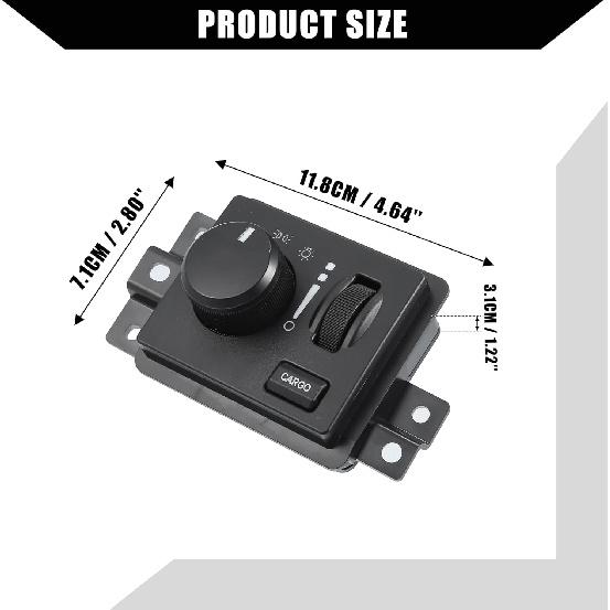 No.56049636AC / Front/Car Headlight Switch Replacement for Dodge Dakota 2005-2010 for Dodge for Ram 3500 2006-2010 / Headlamp Switch/Plastic / 1