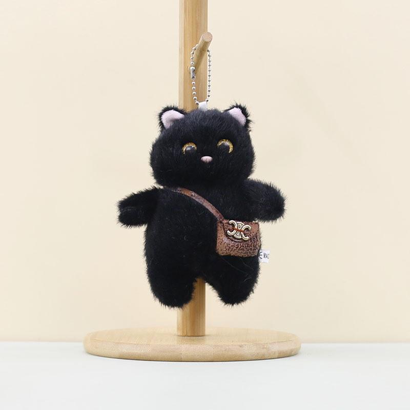 

Мягкий плюшевый мишка и кошка, брелок, аксессуары разных цветов, очаровательные Black Cat