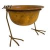 Sculptural Metal Flower Bowl Bird Foot Planter Bowl, Vintage Chicken Duck Paw Base Small Succulents Decorative Garden Flowerpot Pot, Rustproof