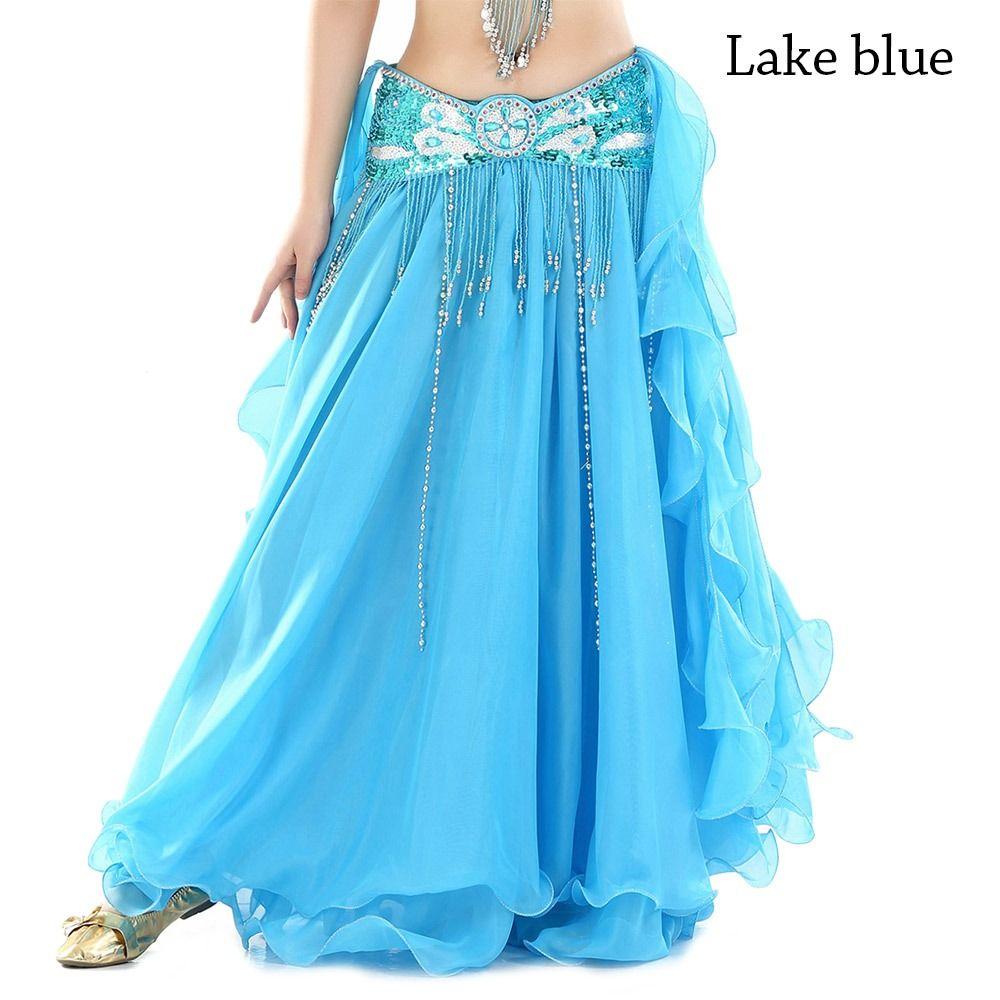 Tassels Sun Skirt Shining Spanish Skirt Belly Dance Skirt Show Costumes Dancing Skirt