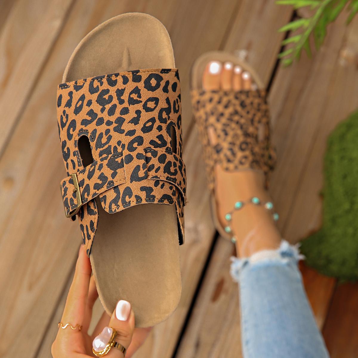 

Fashion Womens Mens Sandals Fashion Adjustable Buckle Cork Footbed Slides Outdoor Beach Sliipers with Comfortable Arch Support 43