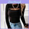 Sexy Mesh Long Sleeve T Shirt With Ribbed Cotton Fabric For Women