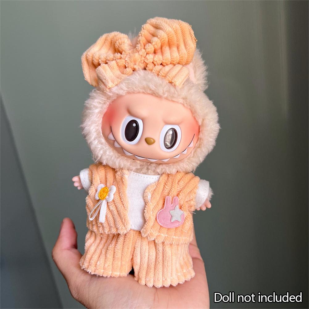 For 17cm Labubu Doll Clothes Fashion Clothes Hoodies Doll Clothes Color Match Hoodies Dolls Accessories Cute Decoration Little Cloths