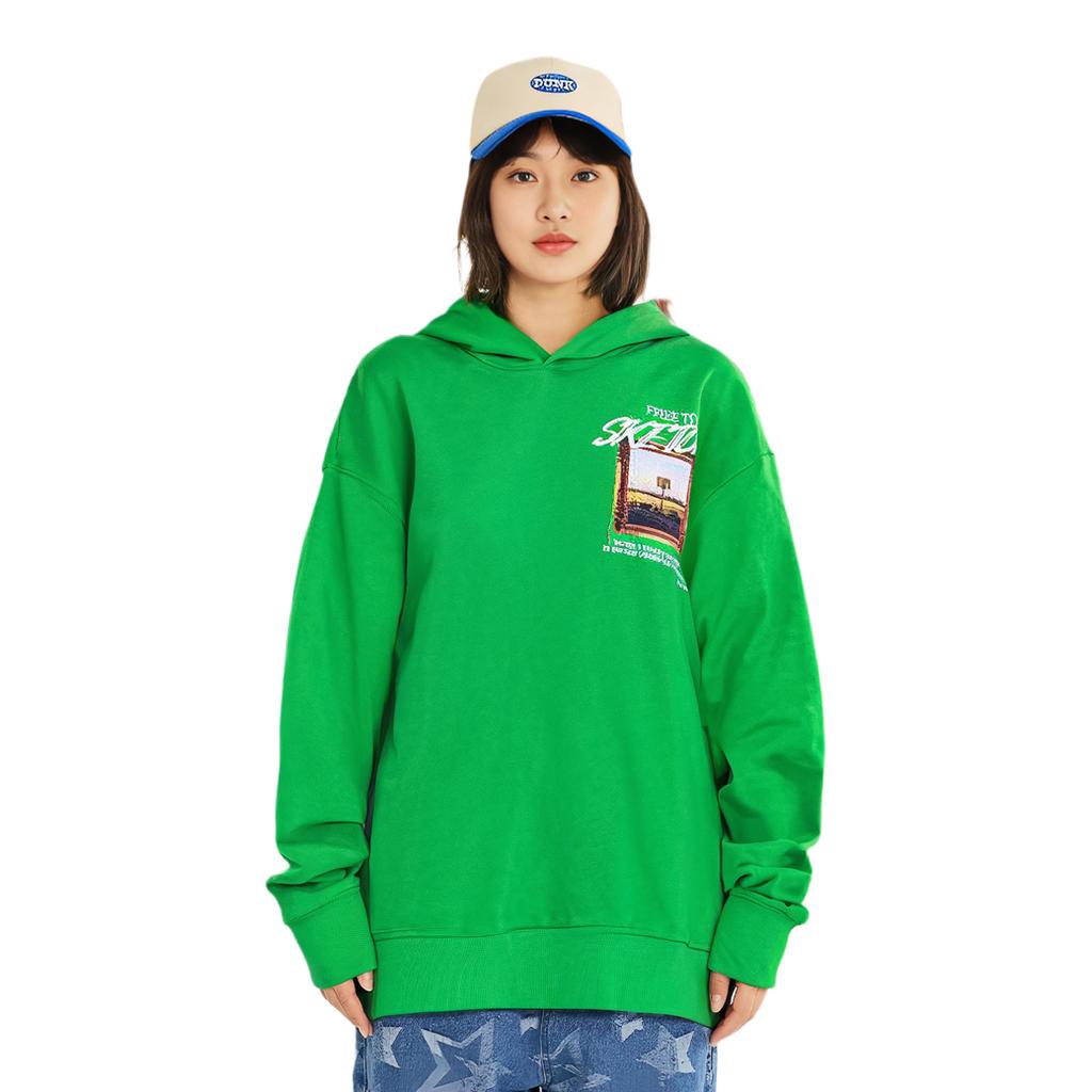 Anta Basketball Series Letter Pattern Printed Hoodie Unisex Hoodies Fluorescent-Green 172411704-4