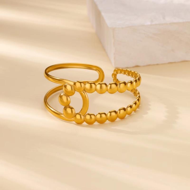 New Bracelet Stainless Steel Various Versatile Fashion Gold Irregular Hollow Wide Version Jewelry Women