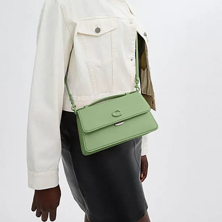Coach Cow Leather Portable Crossbody Bag, Shoulder Bag Medium Women's Light Pistachio CR706-LHTY6