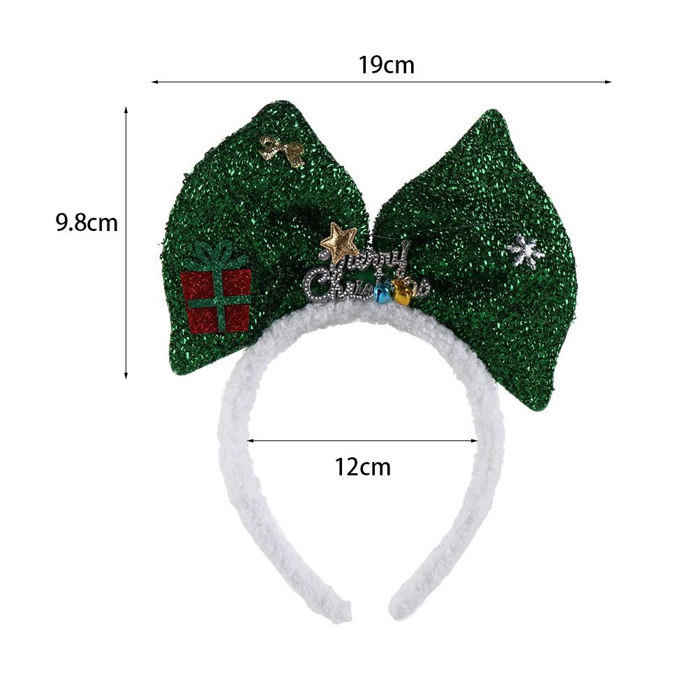 Shiny Christmas Hairband Plush Christmas Headband Cute Bowknot Hair Hoop  Cosplay