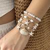 Fashion Polymer Clay Beaded Stretch Bracelets Set for Women Starfish Shell Pendant Stackable Bracelets Summer Beach Jewelry