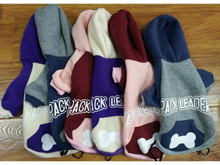 

Осенне-зимний хлопковый худи с капюшоном для бишон-фризе и собак малых/средних пород Small розовый