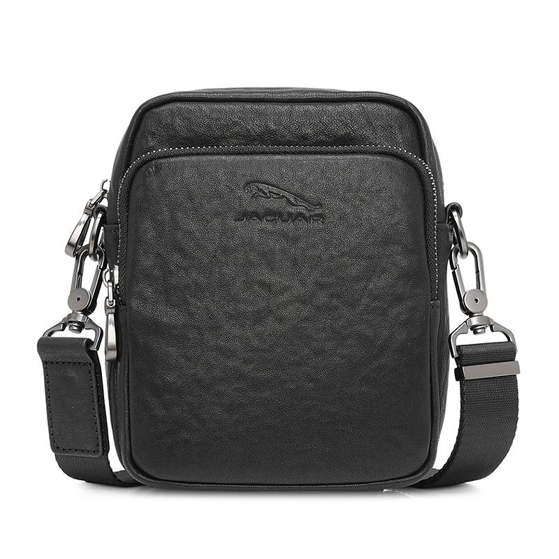 New JAGUAR Cow Leather Shoulder Bag Men's Black JX1230241201