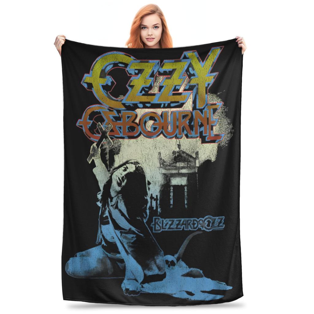 Black Sabbath Ozzy Osbourne Blanket Back To The Beginning Tour  Decorative Flannel Throw Blanket For Home Decor Warm Bedspread