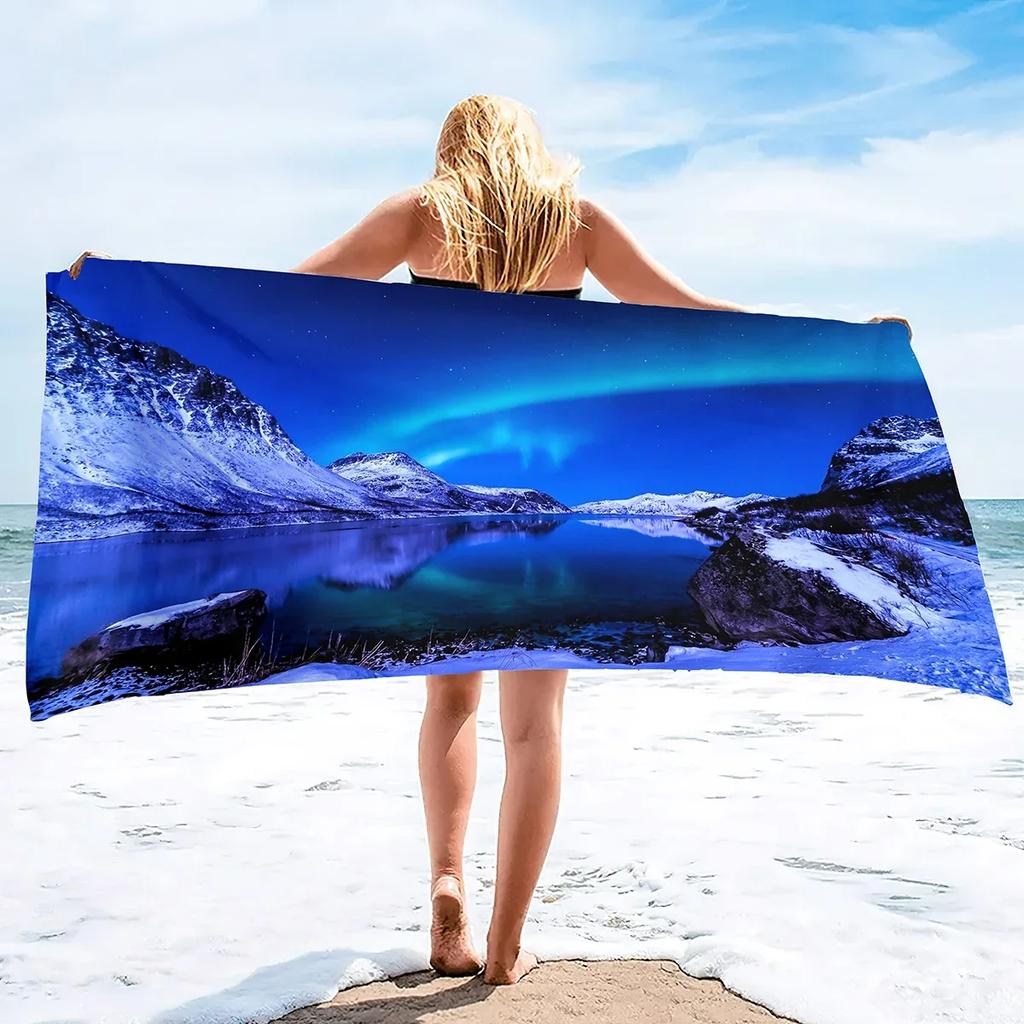 Oversize Beach Towel Clearance Towel, Aurora Polaris Travel Pool Towel,Quick Drying Blanket Sandless Towel Lightweight Beach Mat
