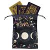 Flannel Tarot Deck Storage Bag Moon Phase Pattern Tarot Pouch With Drawstrings For Tarot Accessories Dice Runes Gems Pouch