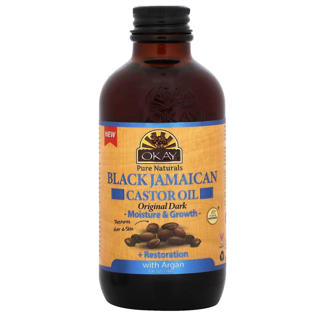 Black Jamaican Castor Oil with Argan, Original Dark, 118Ml(4Fl Oz)