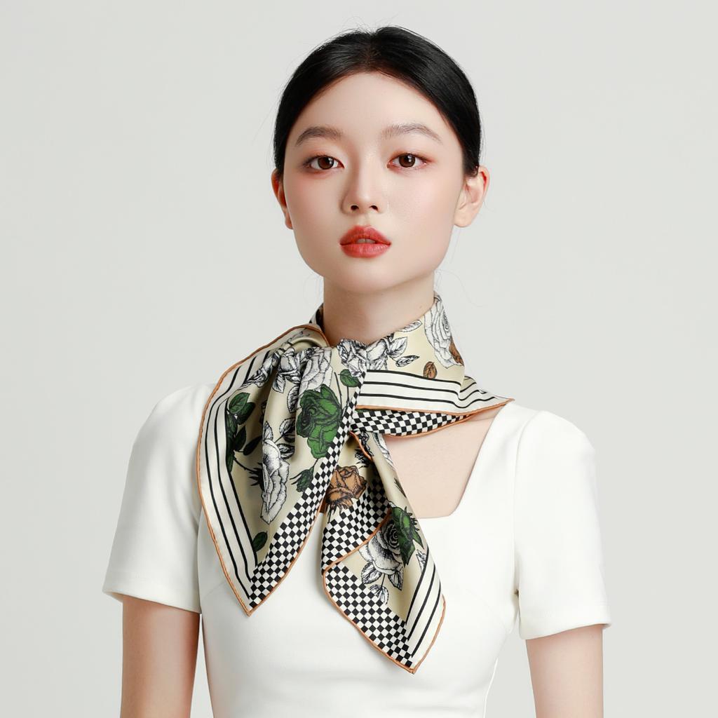 [100% Silkworm] New Fashionable Satin Shawl Women's Silk Versatile Scarf