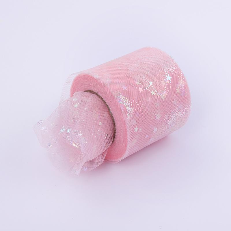 Rainbow Love Heart Tulle Ribbon for Crafts Gift Diy Package Wrap Decorative Ribbons Love Stars Lace Christmas Decor
