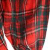 60s Vintage Wool Blend Check Pattern Long Sleeve Open Collar Shirt M Red Men's Used