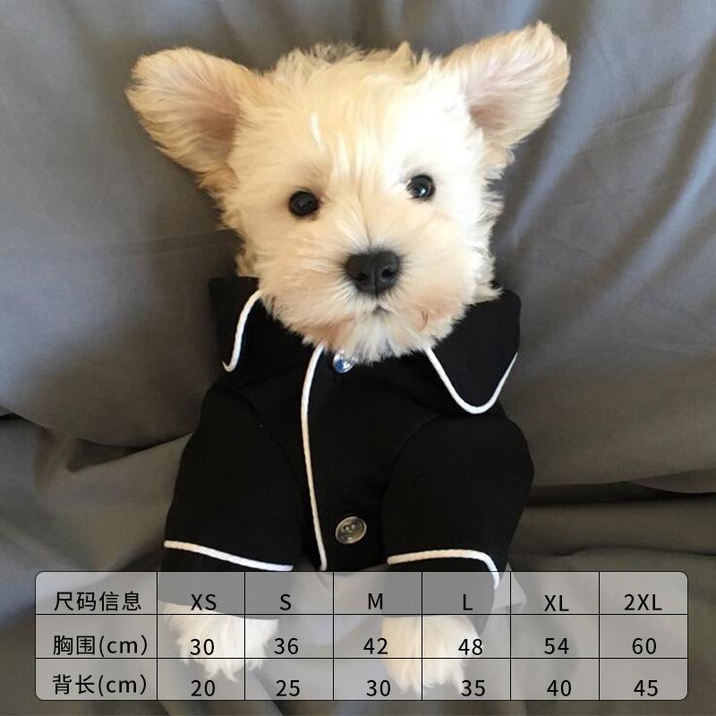 Cat and dog clothes, spring and summer pet pajamas, clothing for Teddy, Corgi, Bichon, French Bulldog, Pomeranian, and small dogs XS чёрный