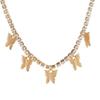 European & American Rhinestone Butterfly Necklace: Short Hip-Hop Alloy Cuban Chain Pendant.